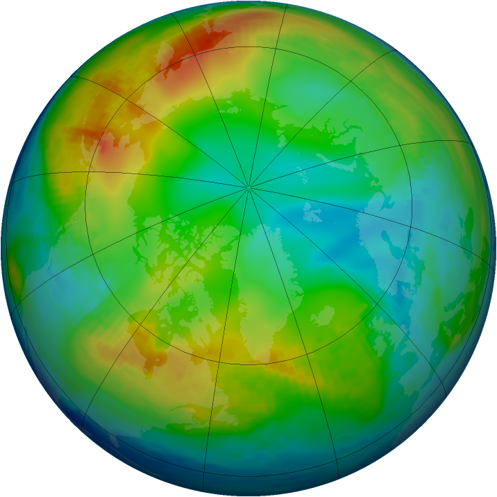 Arctic ozone map for 05 December 1984